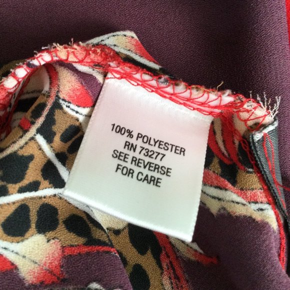 Dana Buchman Baroque Print Red Blouse, Size 4 - Picture 6 of 8